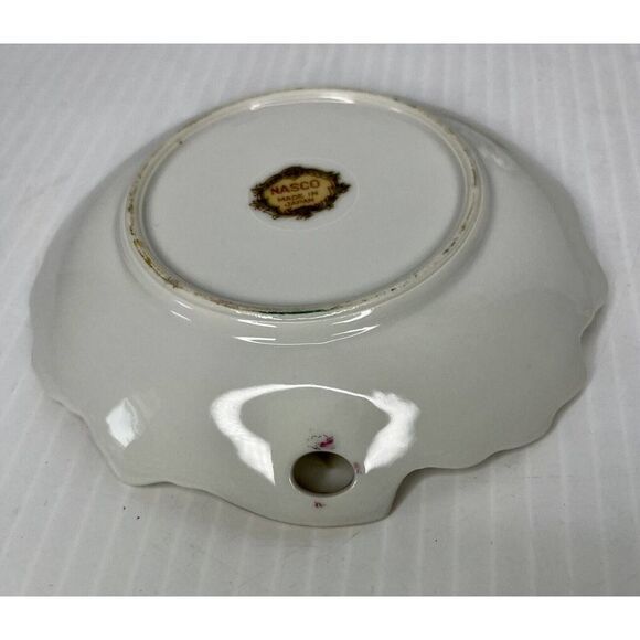 2 Vintage Nasco Japan violet Floral Trinket Dish Leaf Shape 5" shell 3. 5" - Picture 6 of 8